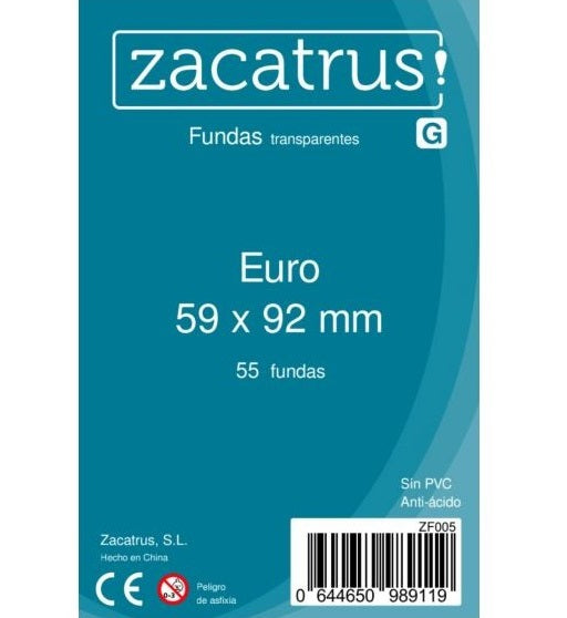 Fundas Zacatrus Euro 59x92 mm (55 fundas)
