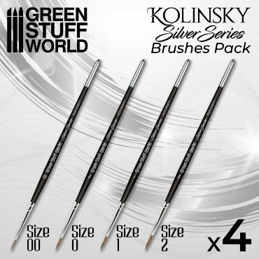 Green Stuff World, Silver Series Kolinsky, Brushes Pack