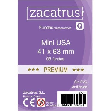 Fundas Zacatrus Mini USA Premium 41x63 mm (55 fundas)