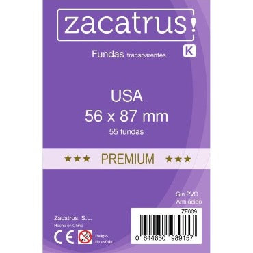 Fundas Zacatrus USA Premium 56x87 mm (55 fundas)