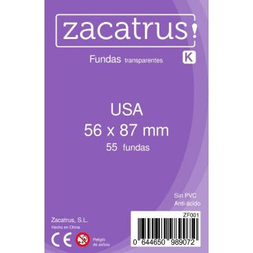Fundas Zacatrus USA 56x87 mm (55 fundas)